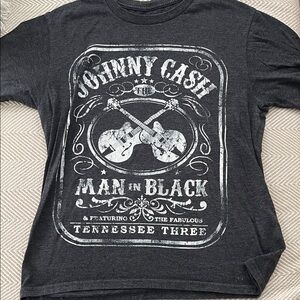 Ash Johnny Cash Graphic Tee - Dark Gray